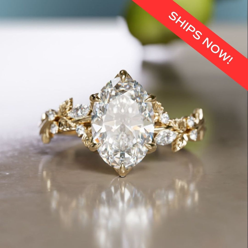 Rosewood Oval 1.54ct E VVS2 Lab Diamond Engagement Ring (Ready to Ship)