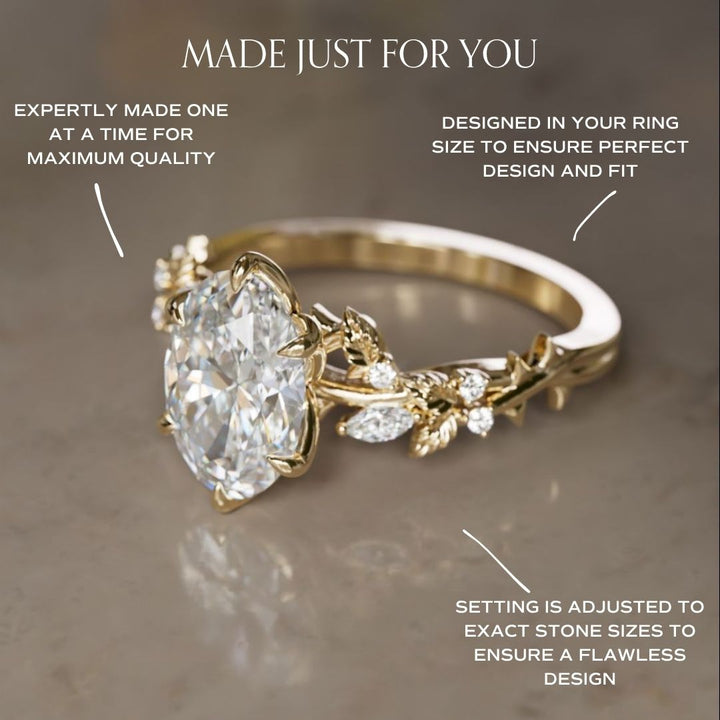 Rosewood Oval 1.54ct E VVS2 Lab Diamond Engagement Ring (Ready to Ship)