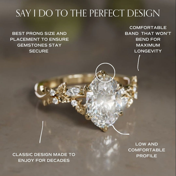 Rosewood Oval 1.54ct E VVS2 Lab Diamond Engagement Ring (Ready to Ship)