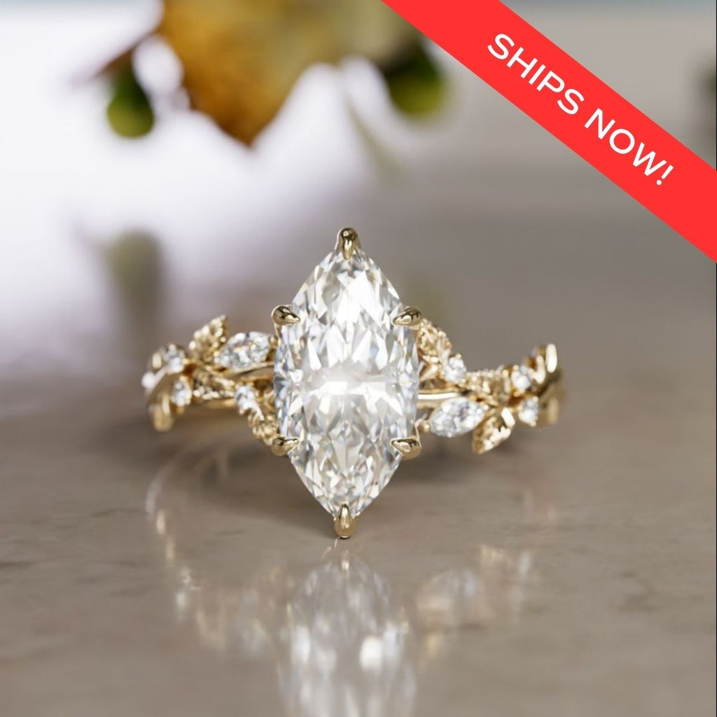 Rosewood Marquise 1.51ct E VVS2 Lab Diamond Engagement Ring (Ready to Ship)