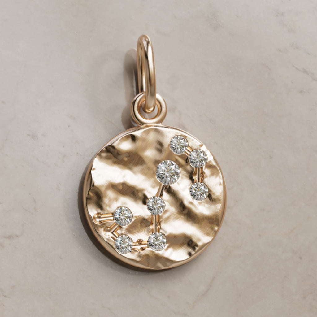 Scorpio Constellation Zodiac Lab Diamond Coin Charm By Valley Rose