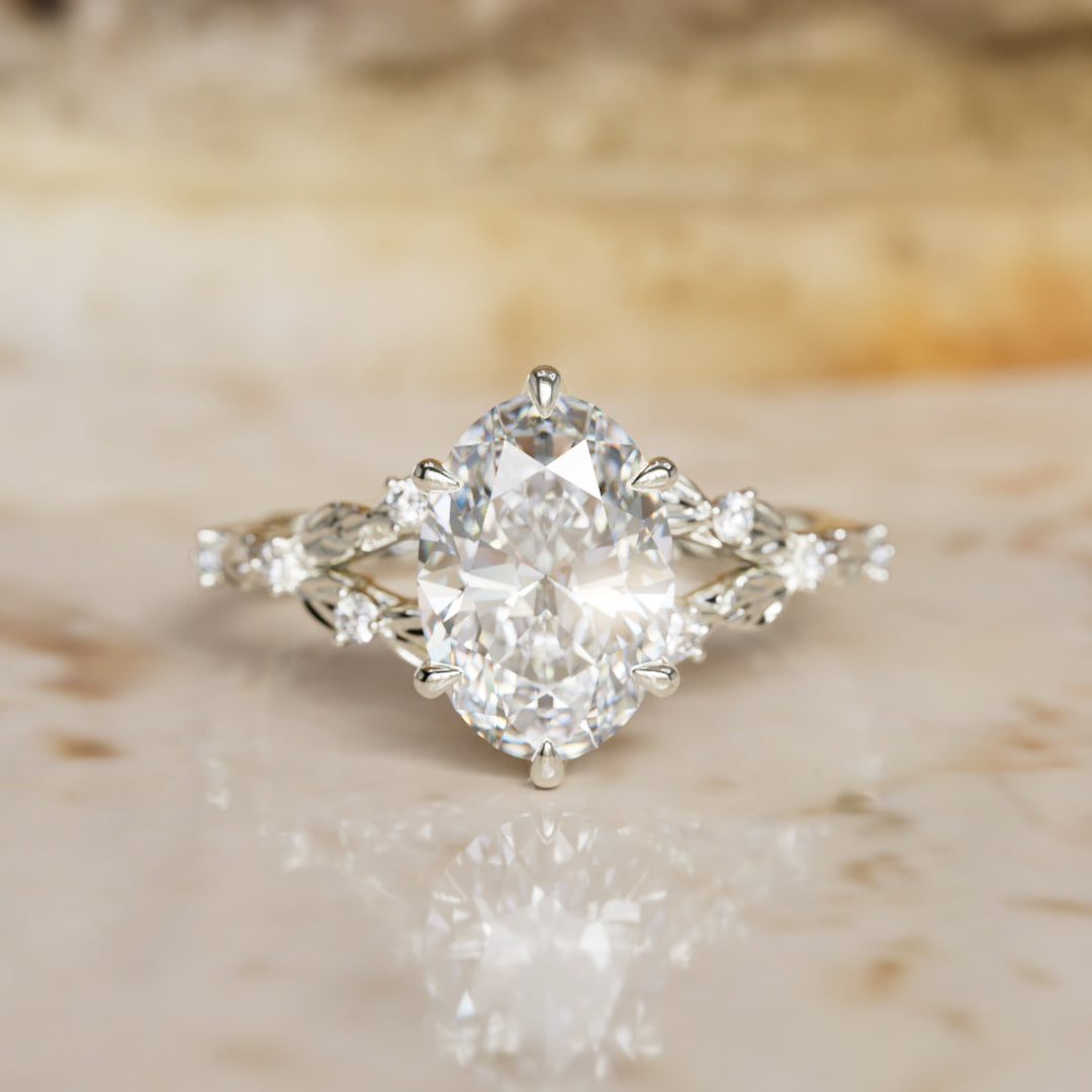 Sorrel Oval Lab Diamond Nature Engagement Ring (Setting Only)