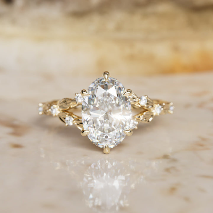 Sorrel Oval Lab Diamond Nature Engagement Ring (Setting Only)