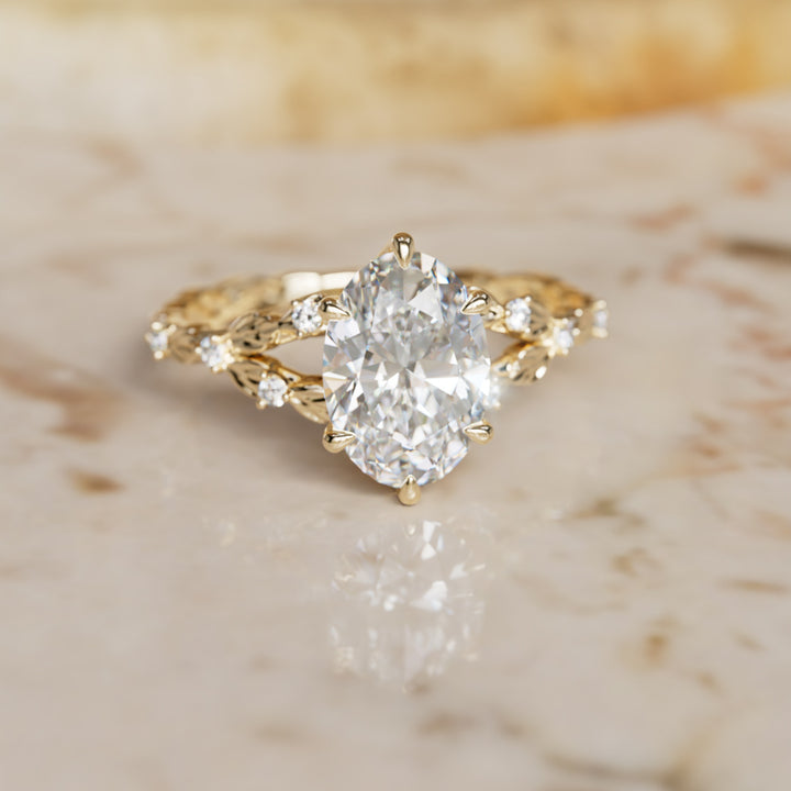Sorrel Oval Lab Diamond Nature Engagement Ring (Setting Only)