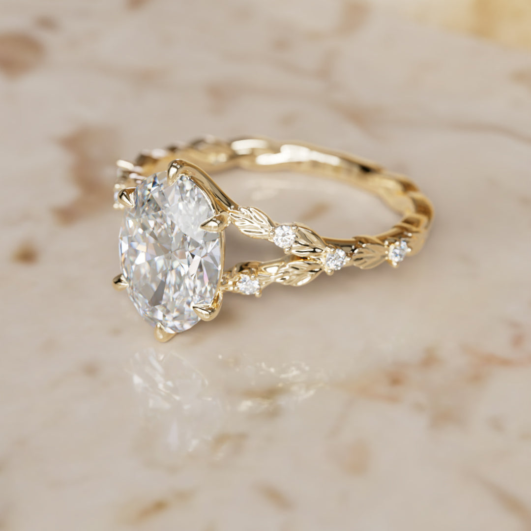 Sorrel Oval Lab Diamond Nature Engagement Ring (Setting Only)
