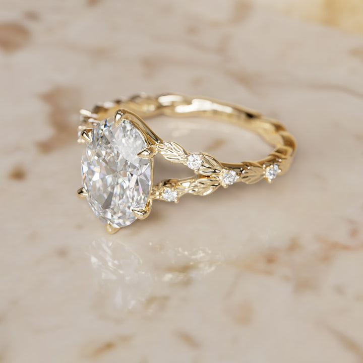 Sorrel Oval Lab Diamond Nature Engagement Ring (Setting Only)
