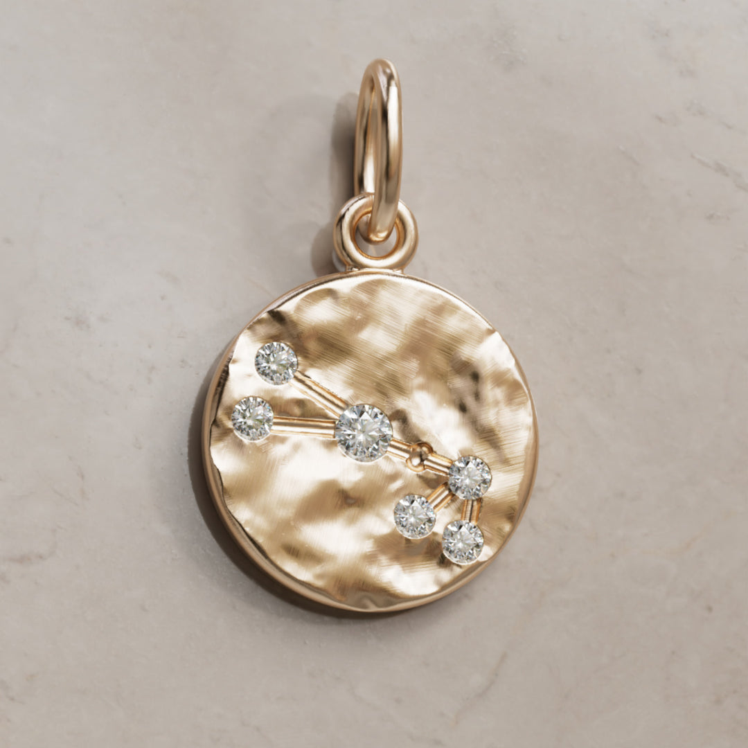 Zawieszka Moneta z Laboranckim Diamentem Znaku Zodiaku Konstelacja Byka