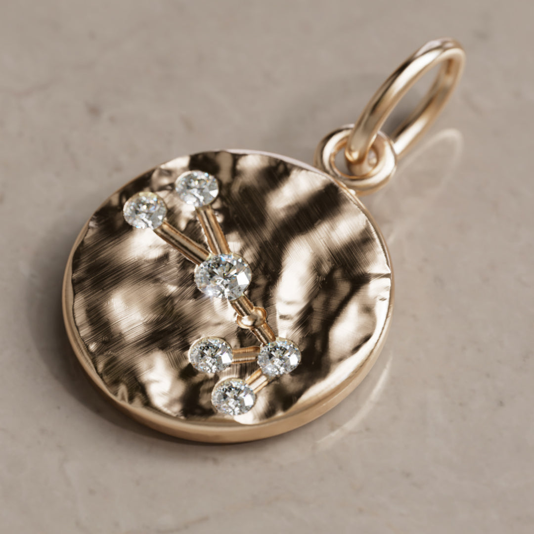 Zawieszka Moneta z Laboranckim Diamentem Znaku Zodiaku Konstelacja Byka