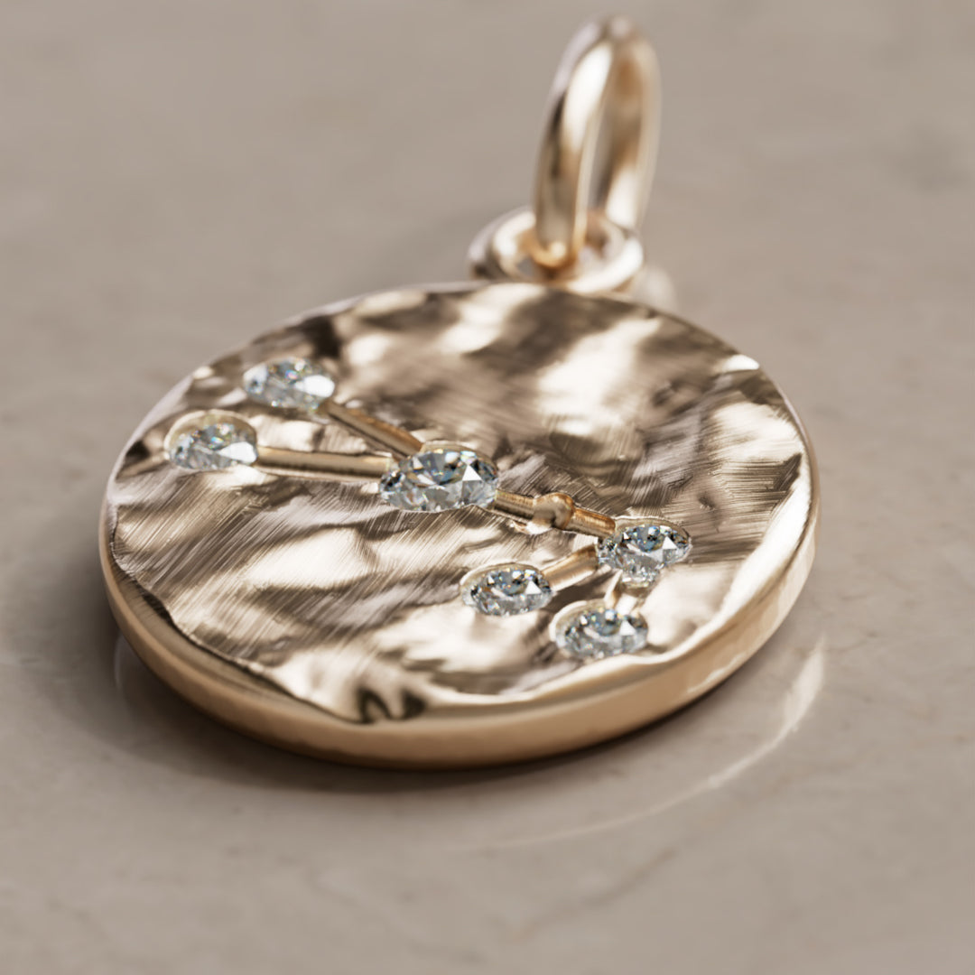 Zawieszka Moneta z Laboranckim Diamentem Znaku Zodiaku Konstelacja Byka