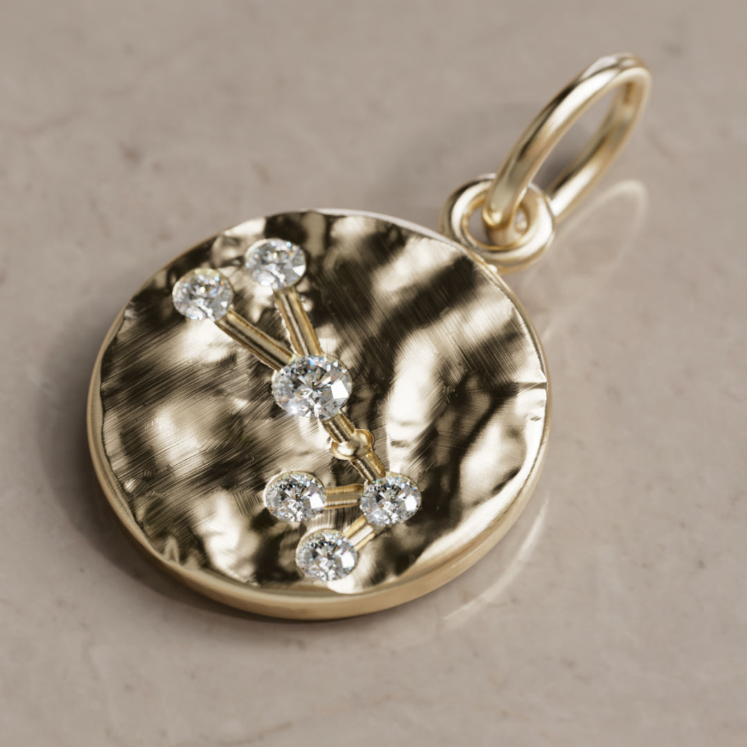 Zawieszka Moneta z Laboranckim Diamentem Znaku Zodiaku Konstelacja Byka