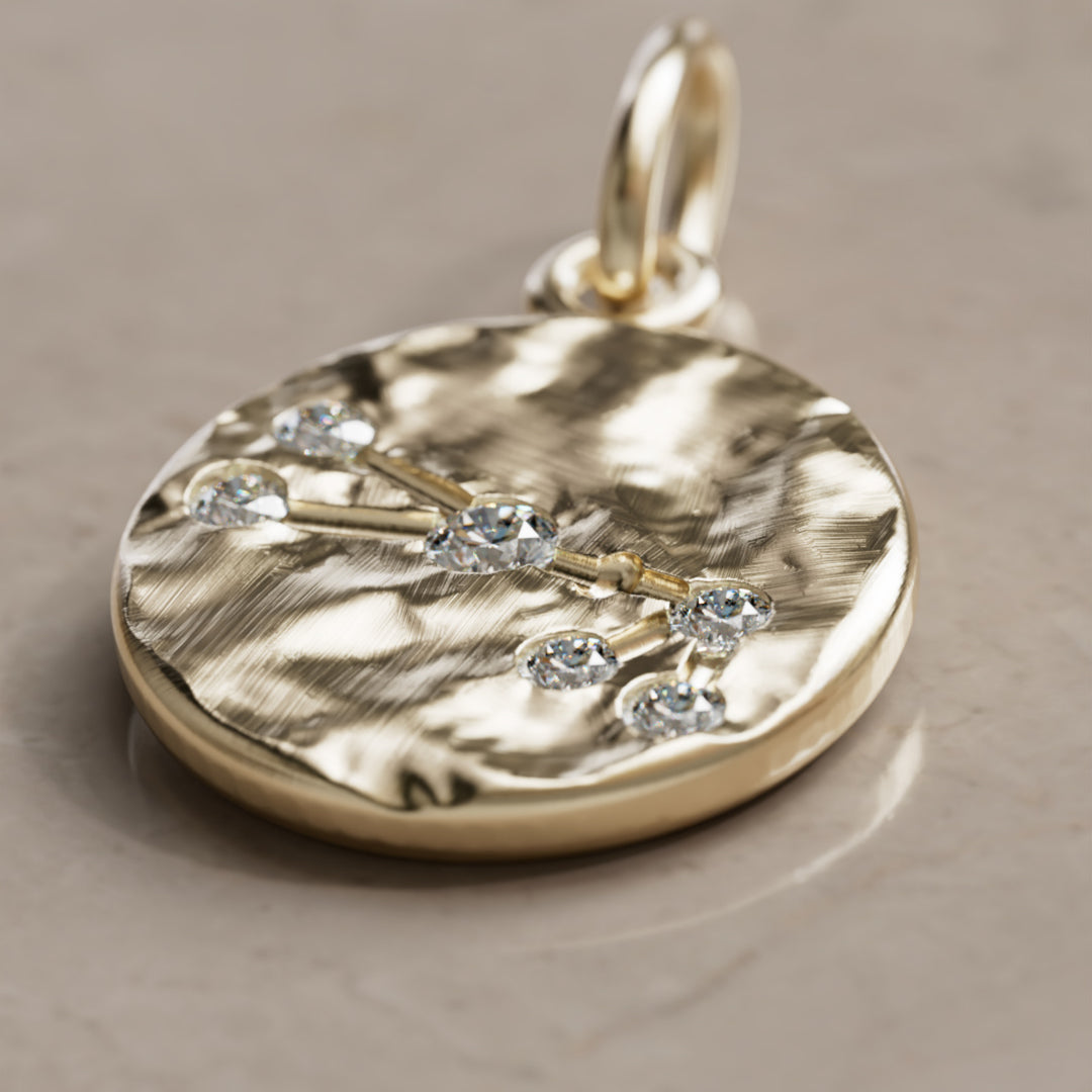 Zawieszka Moneta z Laboranckim Diamentem Znaku Zodiaku Konstelacja Byka