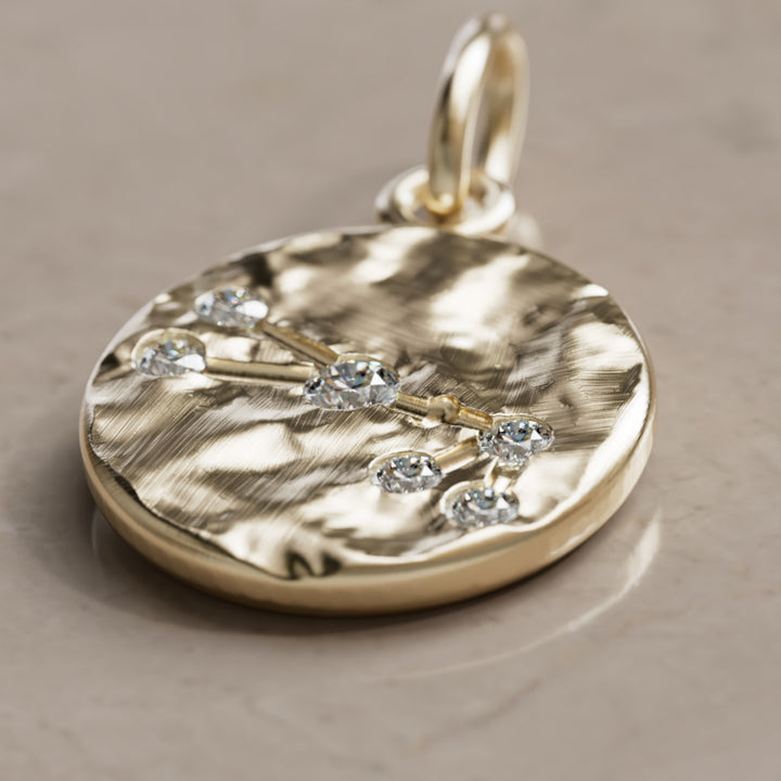 Zawieszka Moneta z Laboranckim Diamentem Znaku Zodiaku Konstelacja Byka