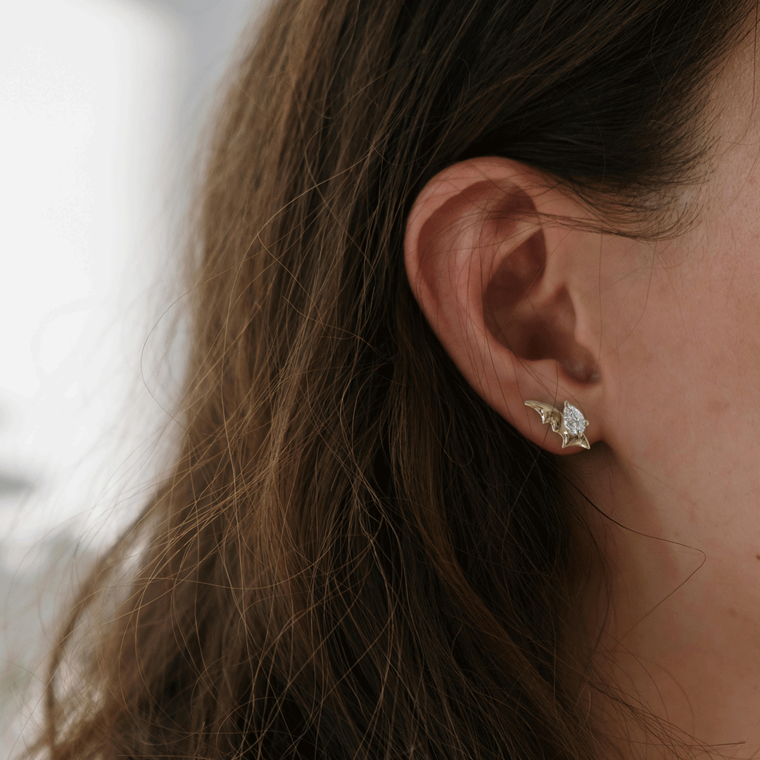 Espina Birnen Diamant Einzigartige Natur Ohrringe