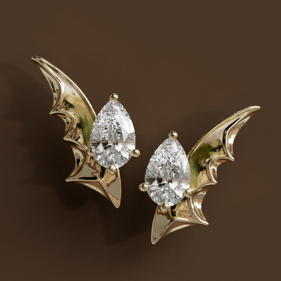 Espina Birnen Diamant Einzigartige Natur Ohrringe