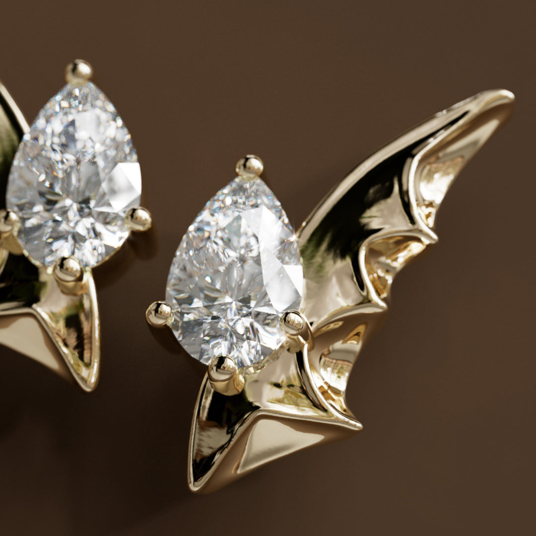 Espina Birnen Diamant Einzigartige Natur Ohrringe