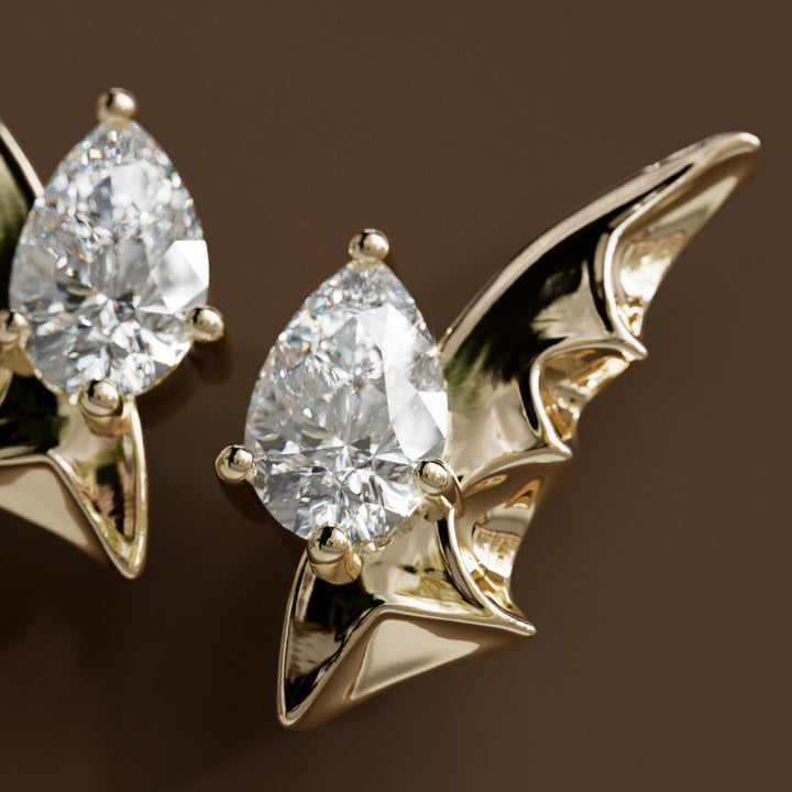 Espina Birnen Diamant Einzigartige Natur Ohrringe