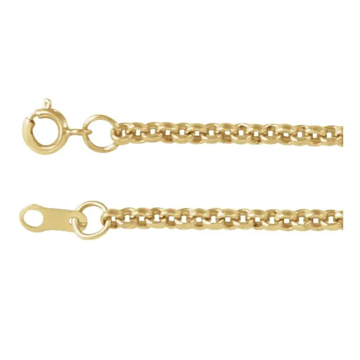 Thick Belcher Chain Vintage Style Rolo Link Necklace 2mm 14k Gold