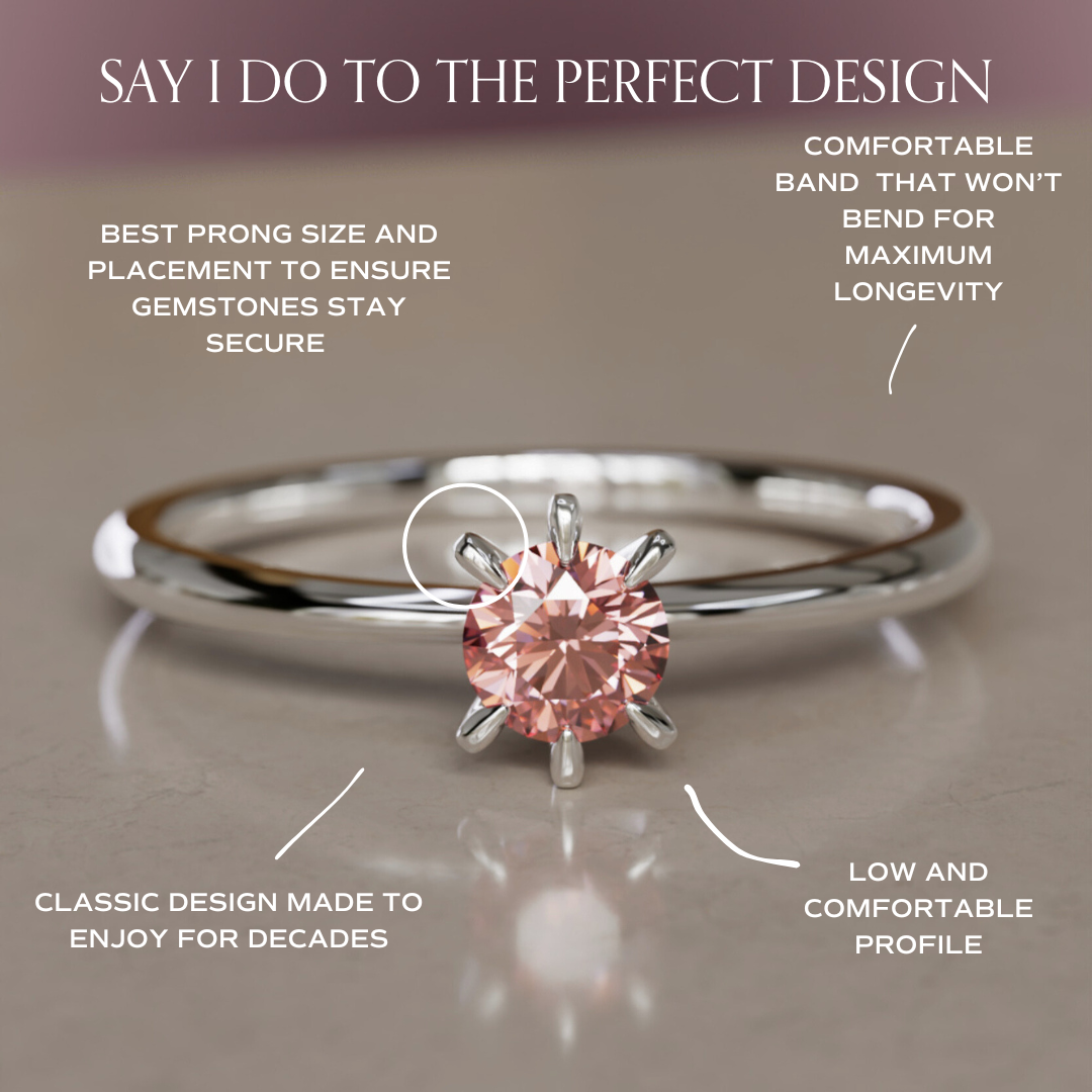 Bague de fiançailles unique moderne délicate en diamant rose Hera cultivé en laboratoire