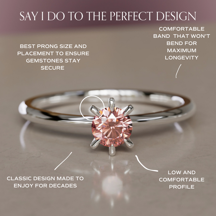 Bague de fiançailles unique moderne délicate en diamant rose Hera cultivé en laboratoire