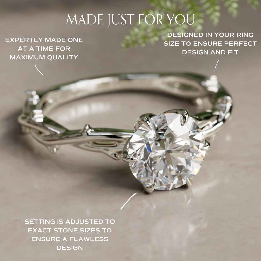 Ferelith Round Lab Diamond Fantasy Nature Engagement Ring
