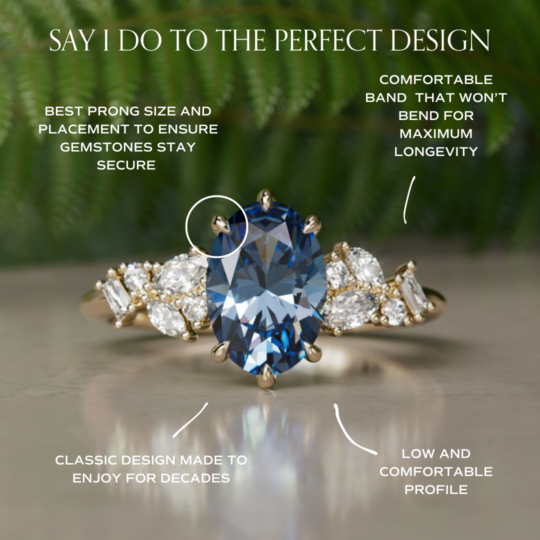 Унікальна овальна обручка з лабораторно вирощеним діамантом Phaedra, натхненна природою