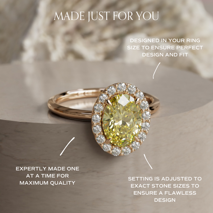 Kristina Ovaler Pink Diamant Einzigartiger Vintage Halo Verlobungsring (Nur Fassung)