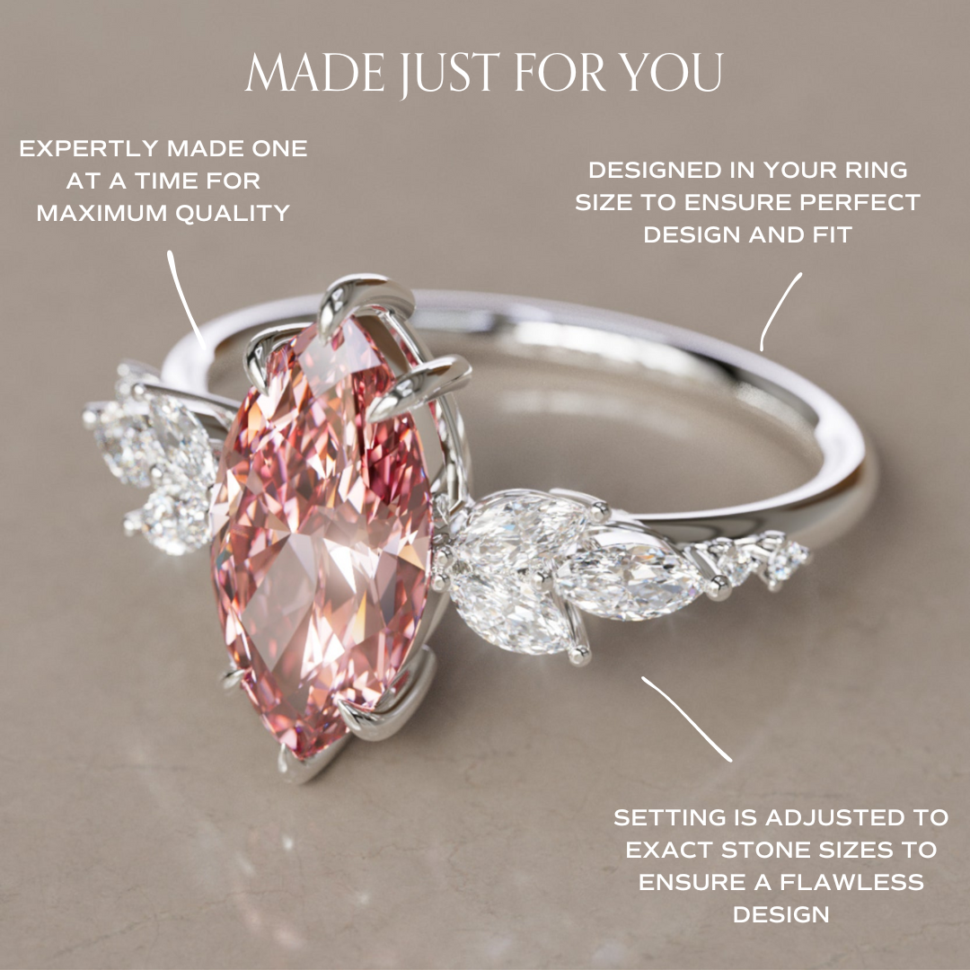 Zinnia Marquise Pink Diamond Engagement Ring