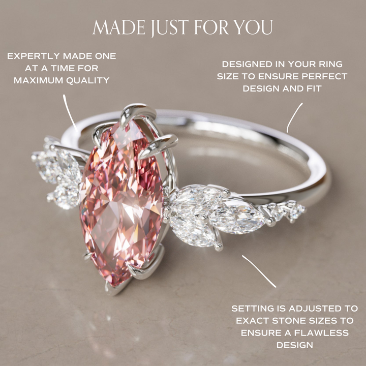 Zinnia Marquise Pink Diamond Engagement Ring