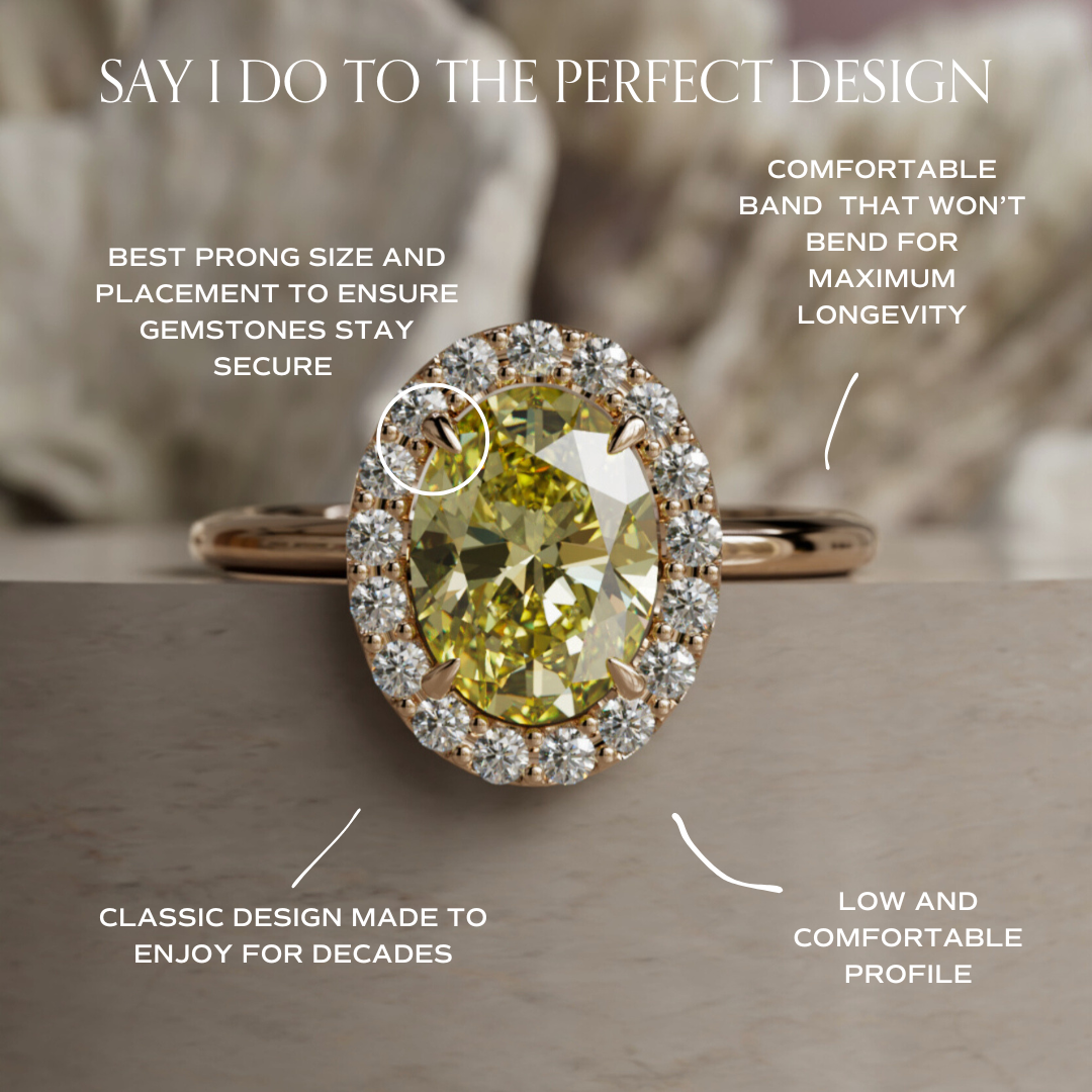 Kristina Ovaler Pink Diamant Einzigartiger Vintage Halo Verlobungsring (Nur Fassung)