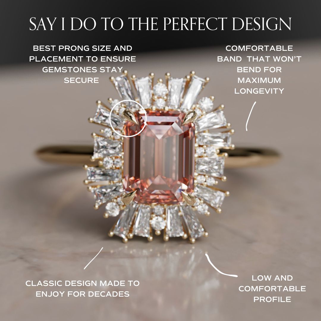 Elowen Pink Diamond Vintage Fantasy Halo Engagement Ring By Valley Rose