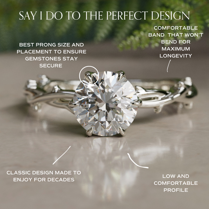 Ferelith Round Lab Diamond Fantasy Nature Engagement Ring