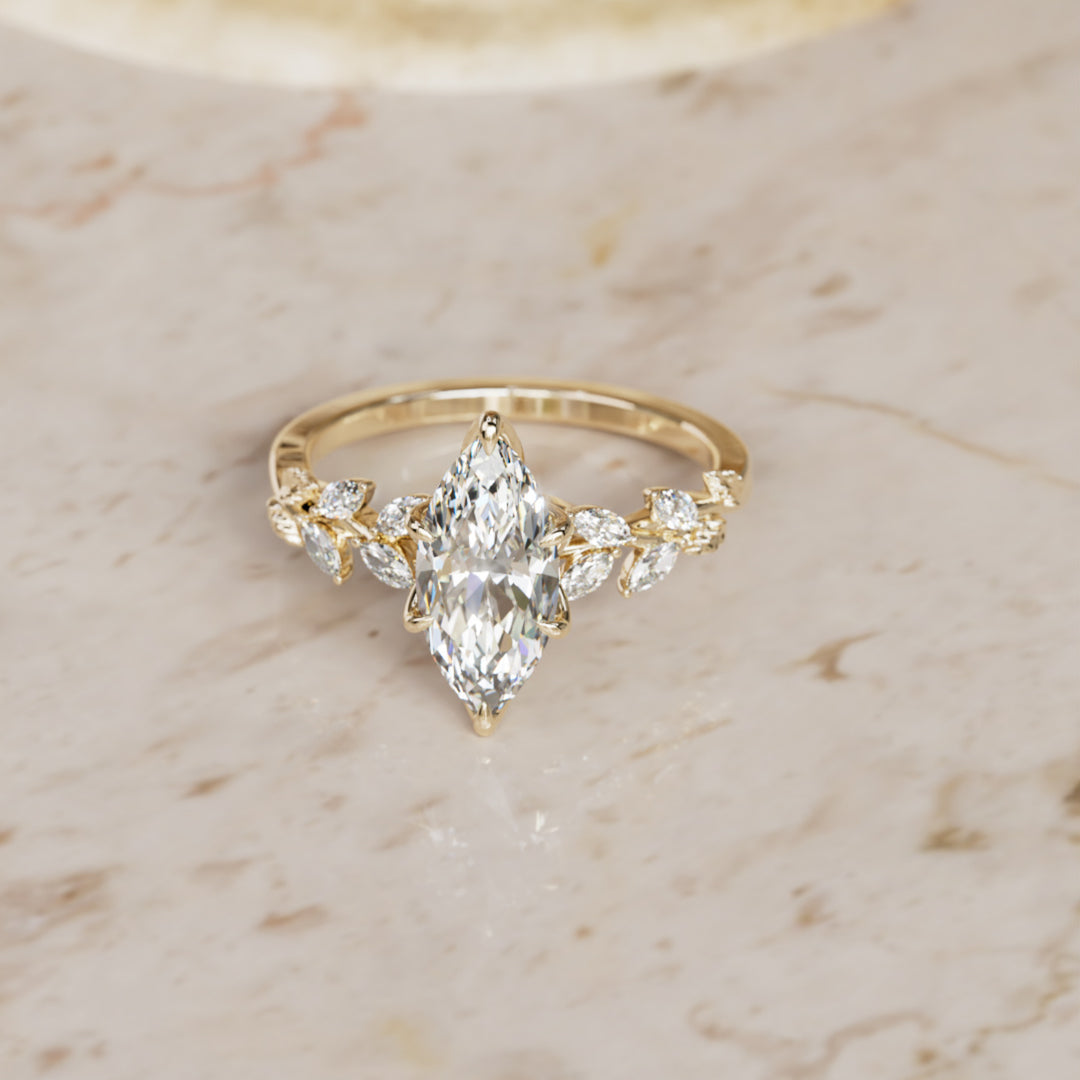 Farren Marquise 1,5 Karat E VVS2 Labor-Diamant Verlobungsring (Versandbereit)