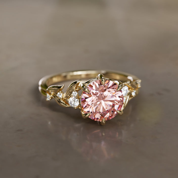 Celria Round Pink 1.67 Ct VVS2 Lab Diamond Engagement Ring (Ready to Ship)