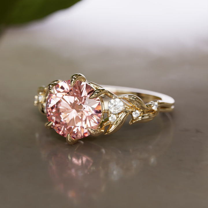 Celria Round Pink 1.67 Ct VVS2 Lab Diamond Engagement Ring (Ready to Ship)