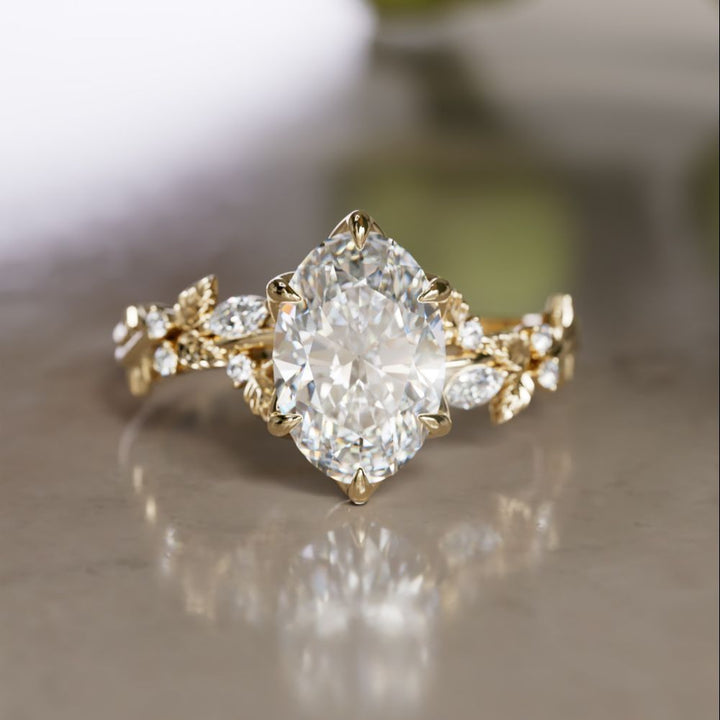 Rosewood Oval 1.54ct E VVS2 Lab Diamond Engagement Ring (Ready to Ship)