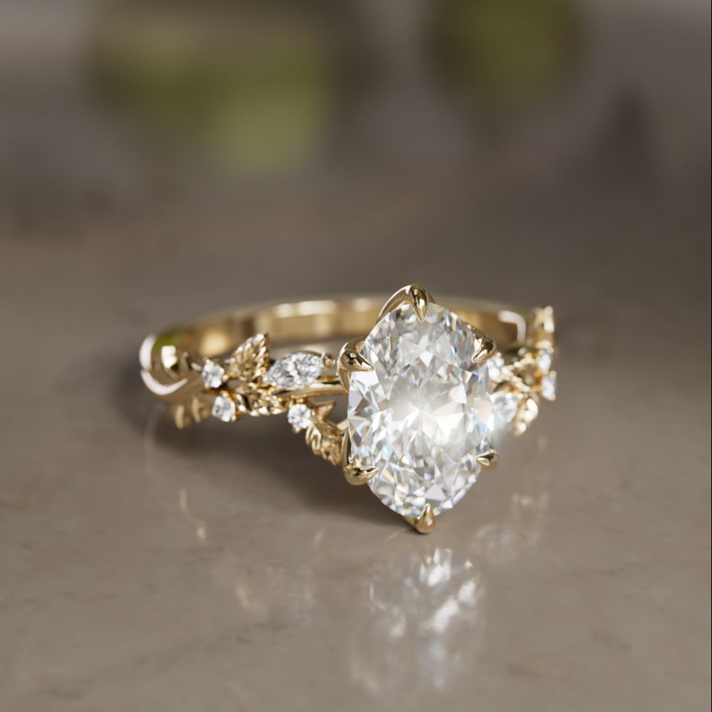 Rosewood Oval 1.54ct E VVS2 Lab Diamond Engagement Ring (Ready to Ship)