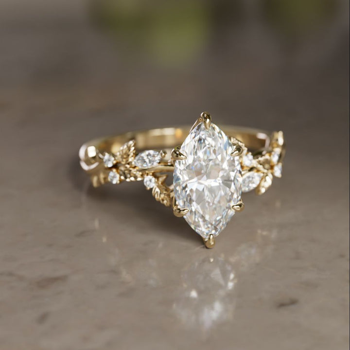 Rosewood Marquise 1.51ct E VVS2 Lab Diamond Engagement Ring (Ready to Ship)