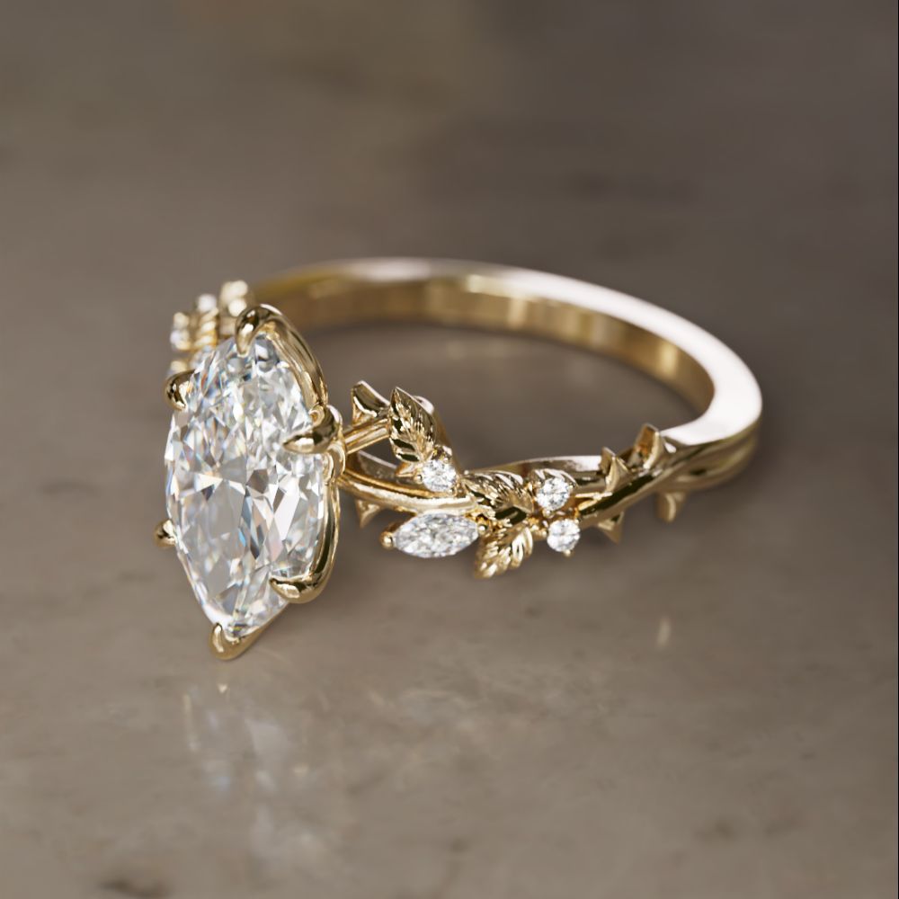 Rosewood Marquise 1.51ct E VVS2 Lab Diamond Engagement Ring (Ready to Ship)