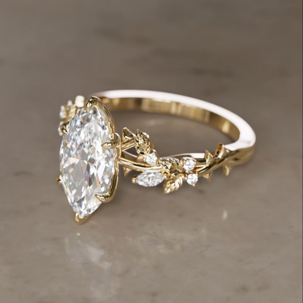 Rosewood Marquise 1,51 ct E VVS2 Labor-Diamant Verlobungsring (Versandbereit)
