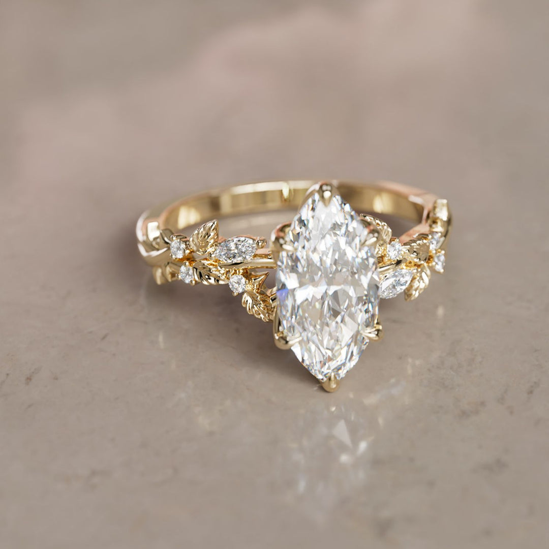Rosewood Marquise 1.50ct F VVS2 Lab Diamond Engagement Ring (Ready to Ship)