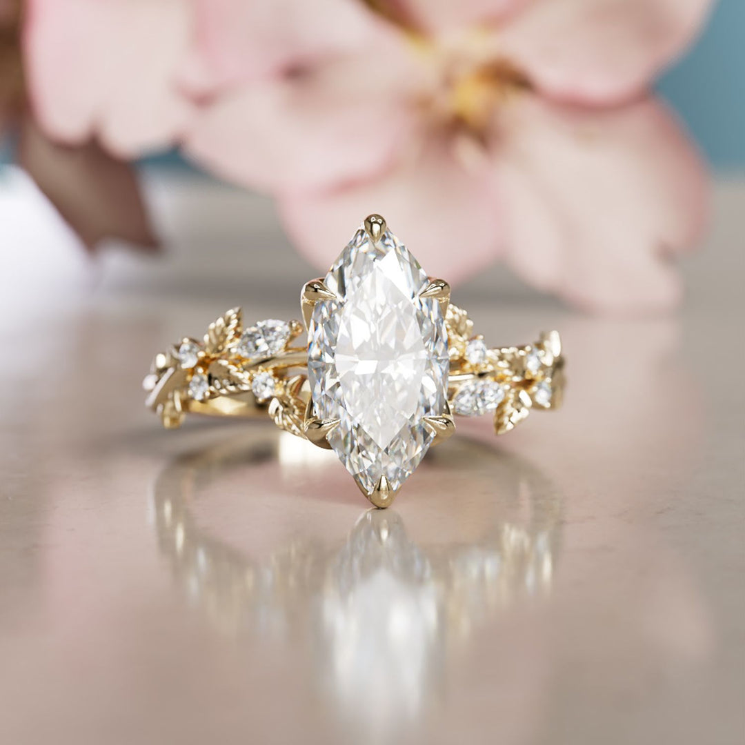 Rosewood Marquise 1.50ct F VVS2 Lab Diamond Engagement Ring (Ready to Ship)