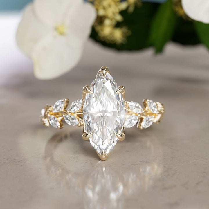 Farren trúlofunarhringur með 1.55 ct E VVS1 marquise-ræktuðum demanti (tilbúinn til sendingar)