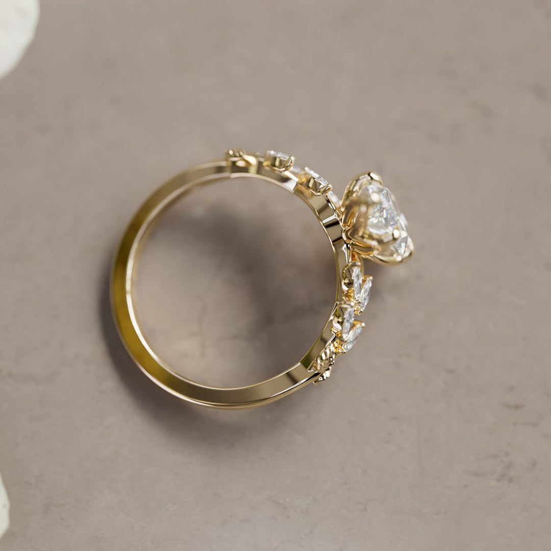 Farren trúlofunarhringur með 1.55 ct E VVS1 marquise-ræktuðum demanti (tilbúinn til sendingar)