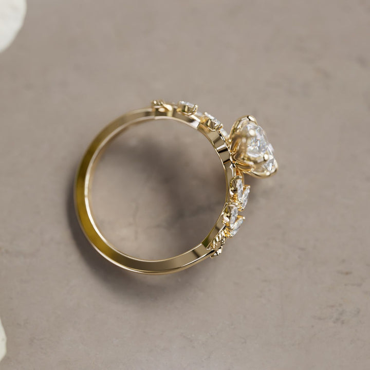 Farren trúlofunarhringur með 1.55 ct E VVS1 marquise-ræktuðum demanti (tilbúinn til sendingar)