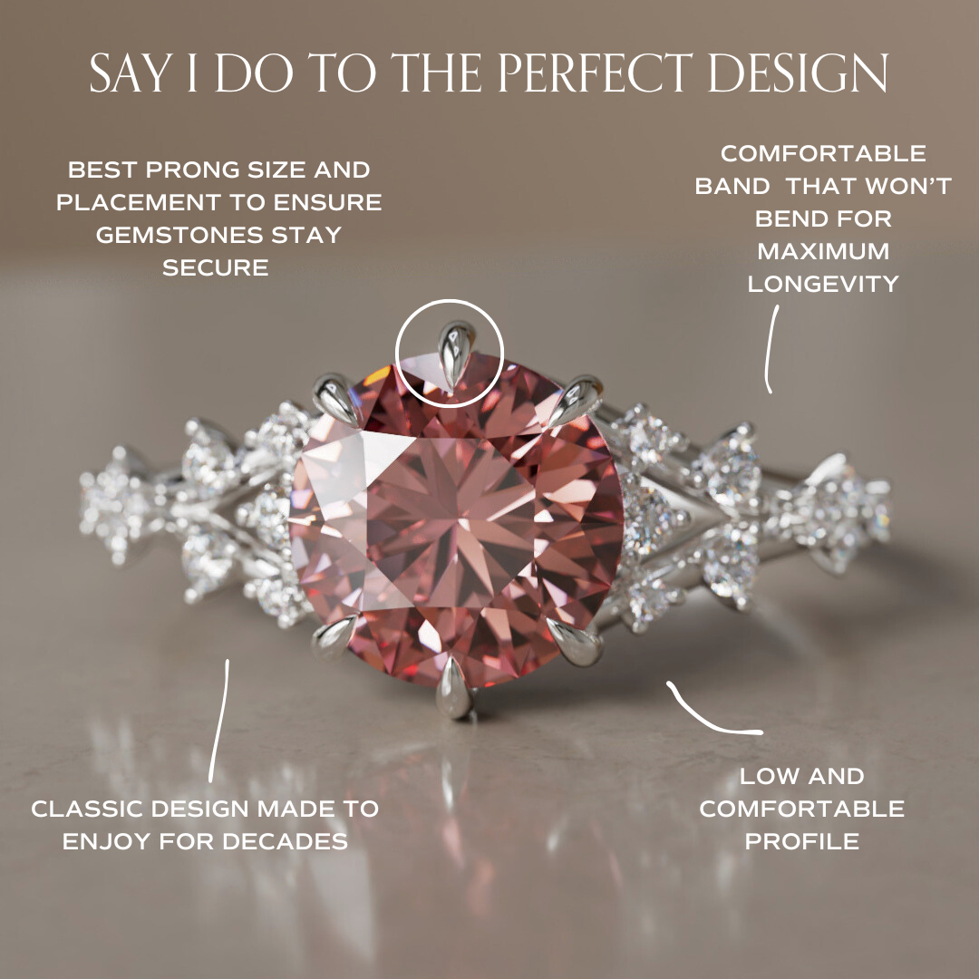 Alternative Round Engagement Ring Split Shank with Lab Diamonds By Valley Rose