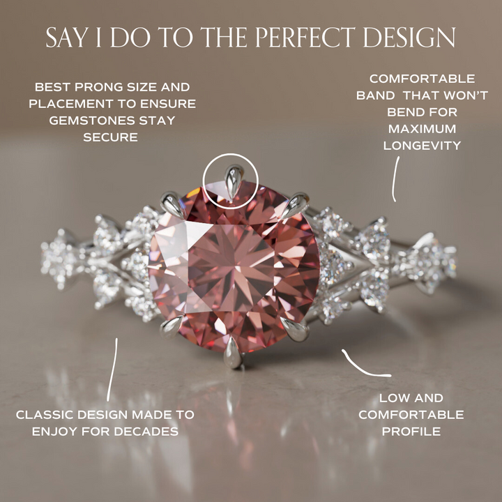 Alternative Round Engagement Ring Split Shank with Lab Diamonds By Valley Rose