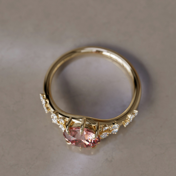 Alternative Round Engagement Ring Split Shank with Lab Diamonds By Valley Rose