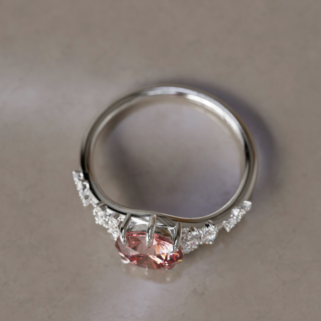 Alternative Round Engagement Ring Split Shank with Lab Diamonds By Valley Rose