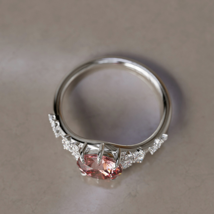 Alternative Round Engagement Ring Split Shank with Lab Diamonds By Valley Rose
