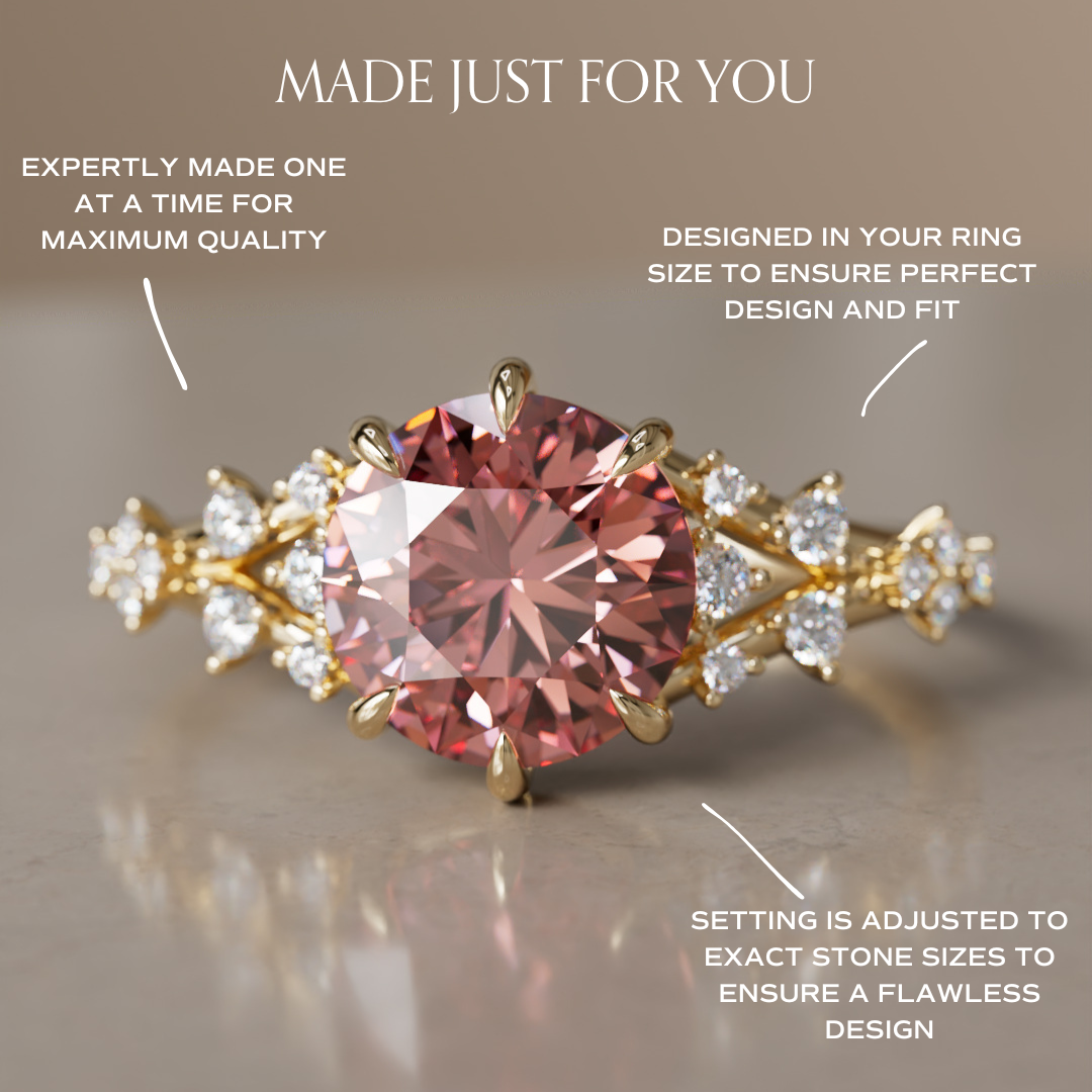 Alternative Round Engagement Ring Split Shank with Lab Diamonds By Valley Rose